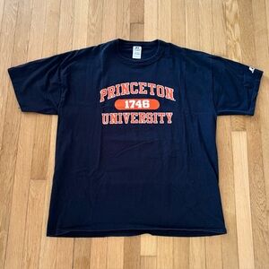 Vintage Princeton University T Shirt Russell Black Orange XL Mens